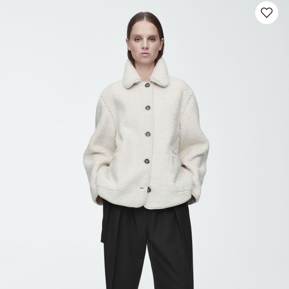 Cos Collared Shearling Coat